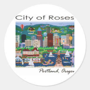 Sticker Rond Portland~ La ville des Roses