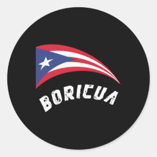 Sticker Rond Porto Rico Boricua Flag Pride Porto-Rico