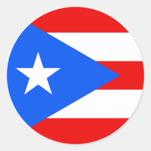 Sticker Rond Porto Rico/drapeau de Rican. Les Etats-Unis,
