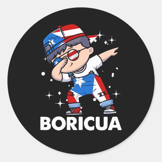 Sticker Rond Porto Rico Hispanique Mois du patrimoine Boricua R (Devant)
