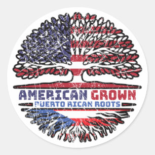 Sticker Rond Porto Rico Porto Rican US American USA United