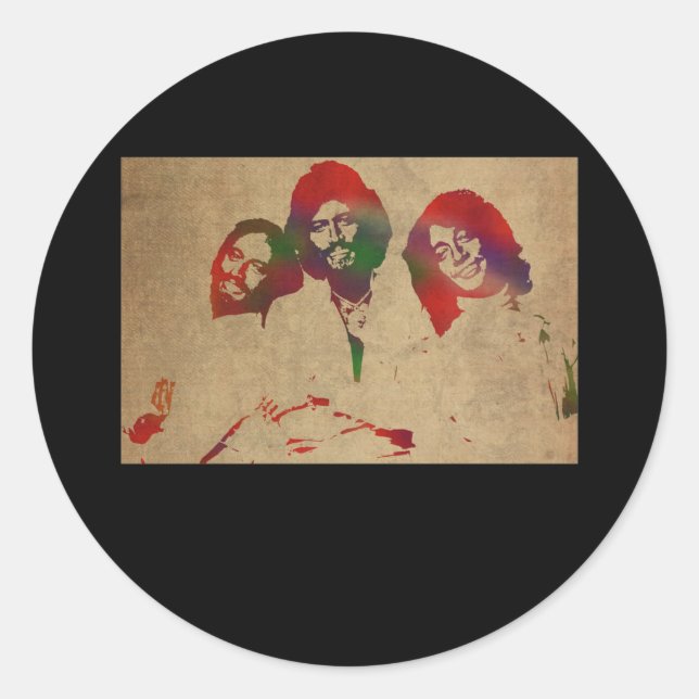 Sticker Rond Portrait aquarelle des abeilles (Devant)