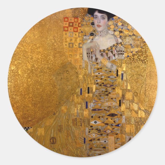 Sticker Rond Portrait d'Adele Bloch Bauer (Devant)