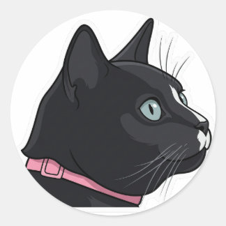 Sticker Rond Portrait de chat smoking