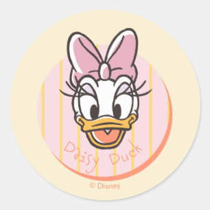 Sticker Rond Portrait de Daisy Duck Douce et Ensoleillée