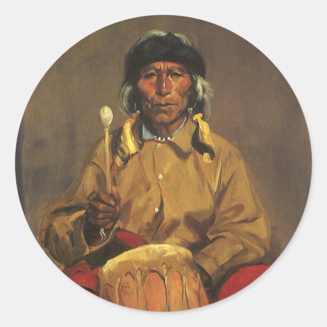 Sticker Rond Portrait de Dieguito Roybal par Robert Henri (Devant)