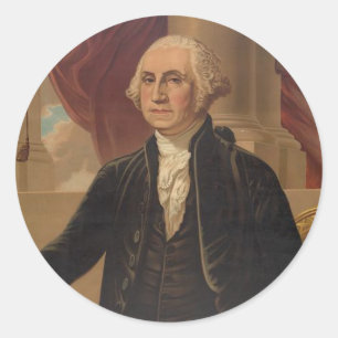 Sticker Rond Portrait de George Washington