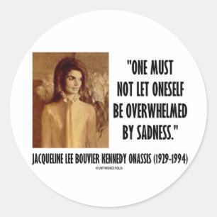 Sticker Rond Portrait de Jackie Kennedy non laissé tristesse