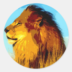 Sticker Rond Portrait de lion