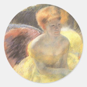 Sticker Rond Portrait de Lydia à l'Opéra par Mary Cassatt