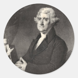 Sticker Rond Portrait de Thomas Jefferson