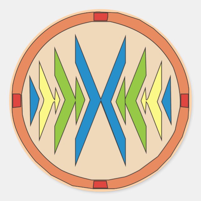 Sticker Rond Portrait des Indiens (Devant)