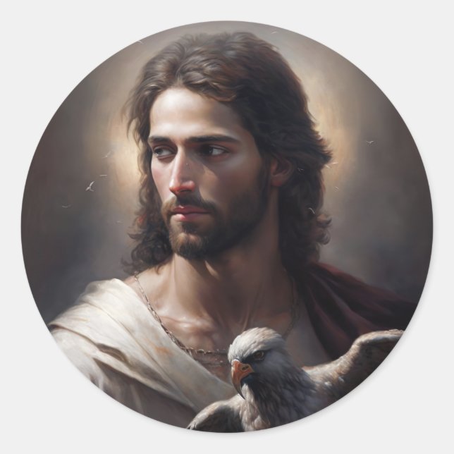 Sticker Rond Portrait du Christ (Devant)