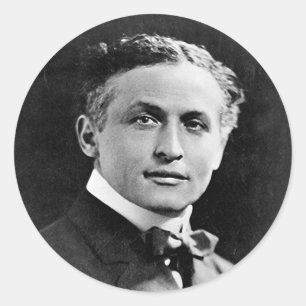 Sticker Rond Portrait du magicien américain Harry Houdini
