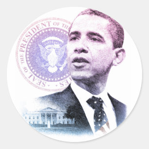 Sticker Rond Portrait du président Barck Obama
