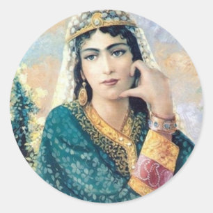 Sticker Rond Portrait d'une femme persane