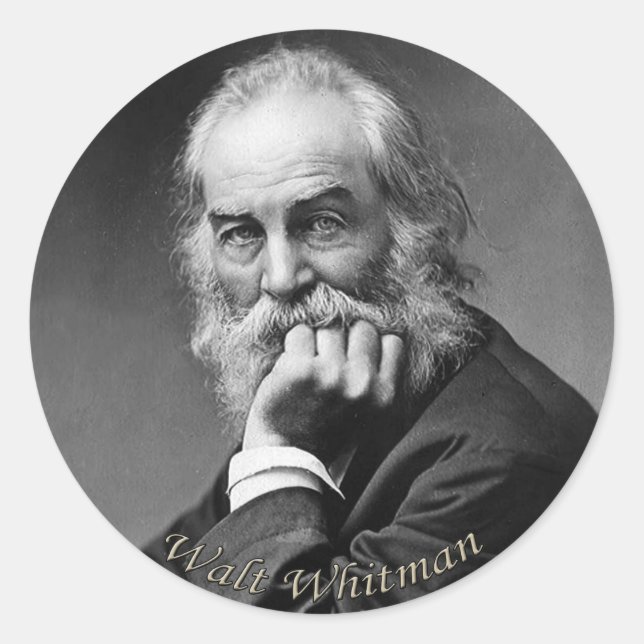 Sticker Rond Portrait essentiel Walt Whitman (Devant)