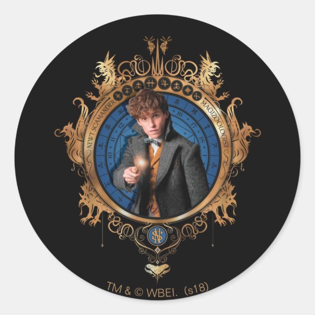 Sticker Rond Portrait NEWT SCAMANDER™ (Devant)