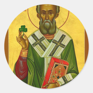 Sticker Rond Portrait Saint Patrick