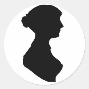 Sticker Rond Portrait Silhouette de femme victorienne Regency