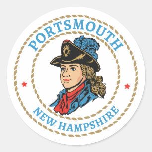 Sticker Rond Portsmouth New Hampshire Colonial