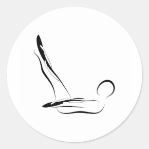 Sticker Rond Pose de Pilates