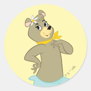 Sticker Rond Pose Joueuse de Cindy Bear