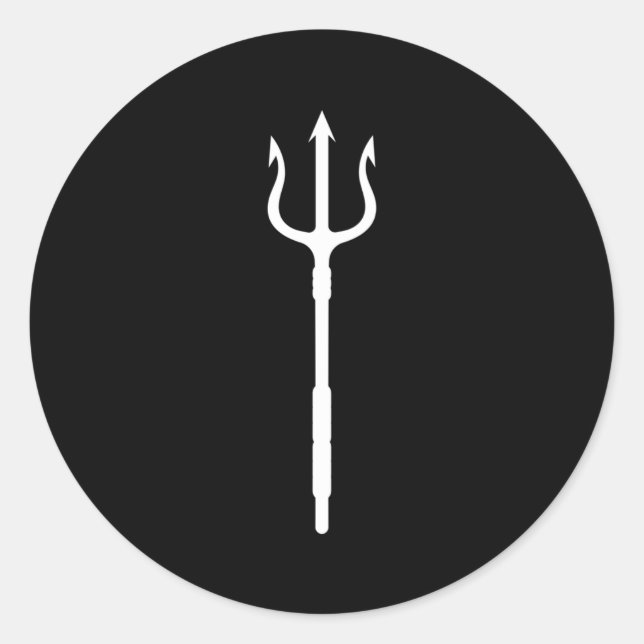 Sticker Rond Poseidon Trident Neptune Dieu grec (Devant)