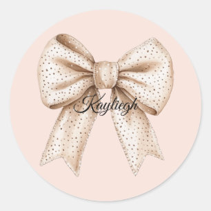 Sticker Rond Poser Crème Bow
