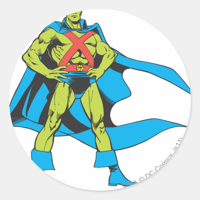 Sticker Rond Poses Martian Manhunter (Devant)
