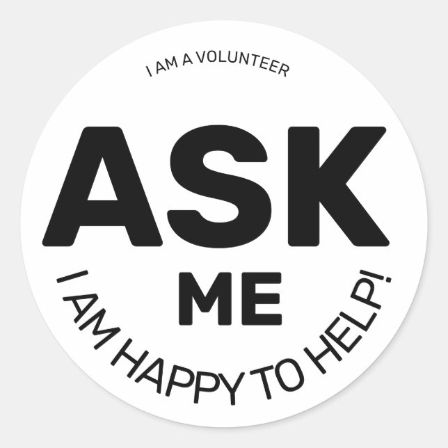 Sticker Rond Posez-moi une question (Devant)