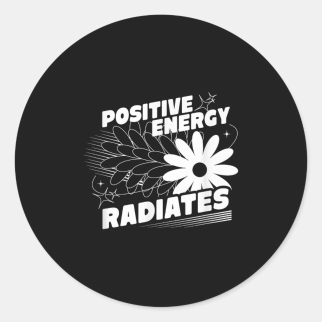 Sticker Rond Positive, Rayons d'énergie Citation positive Inspi (Devant)