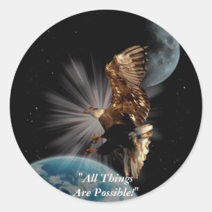 Sticker Rond "POSSIBILITÉS" Cadeaux Motivationnels d'aigle à tê