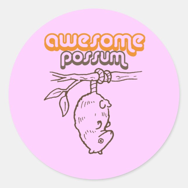 Sticker Rond Possum génial (Devant)