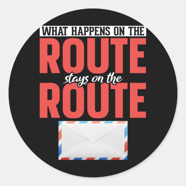 Sticker Rond Postal Worker Funny Mail Carrier (Devant)