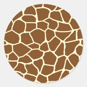 Sticker Rond Poster de animal sauvage de motif de girafe