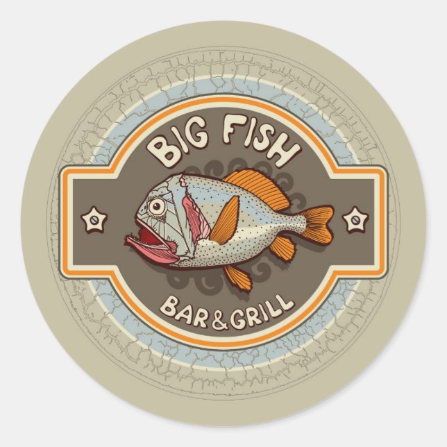 Sticker Rond Poster de Big Fish Bar And Grill (Devant)