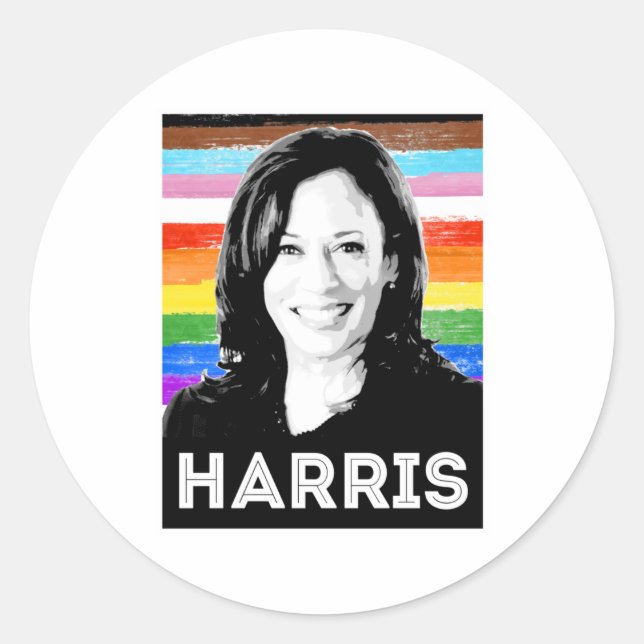 Sticker Rond Poster de la Harris Pride (Devant)