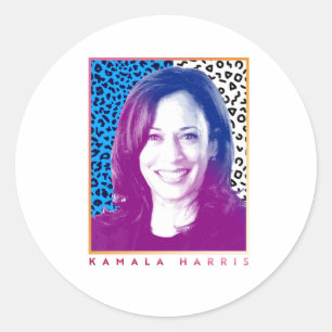 Sticker Rond Poster des années 80 - Kamala Harris