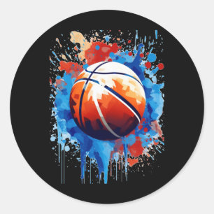Sticker Rond Poster graphique de l'affiche de basket-ball