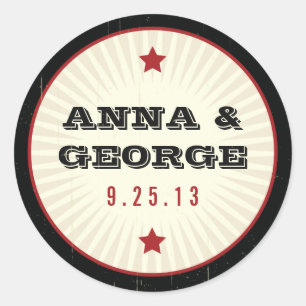 Sticker Rond Poster rustique : Sceau rouge et noir