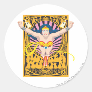 Sticker Rond Poster Wonder Woman