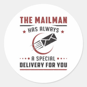 Sticker Rond Postman Mailman Jour Poste Courrier Offre d'emploi