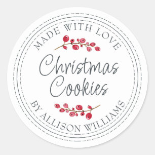 Sticker Rond Pot à biscuits de Noël faits maison 