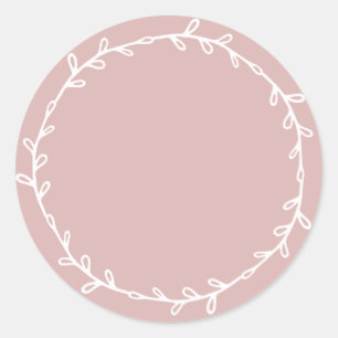 Sticker Rond Pot de confiture maison rustique argent rose écrit