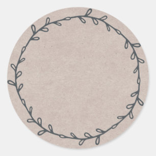 Sticker Rond Pot de confiture maison rustique en papier kraft a