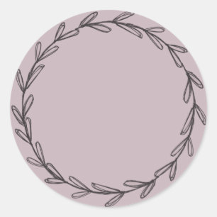Sticker Rond Pot de confiture violette fait maison Rustique sur
