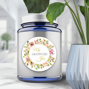 Sticker Rond Pot de fleurs de jardin d'été pour remerciements e