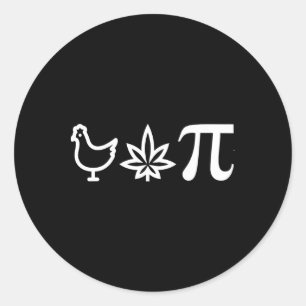 Sticker Rond Pot de poulet Pie Pi Jour Mauvais Chiffre de mathé