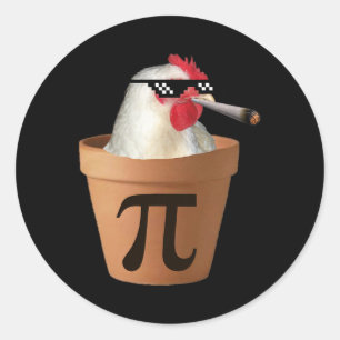 Sticker Rond Pot de poulet tarte amusant Math Pi Jour